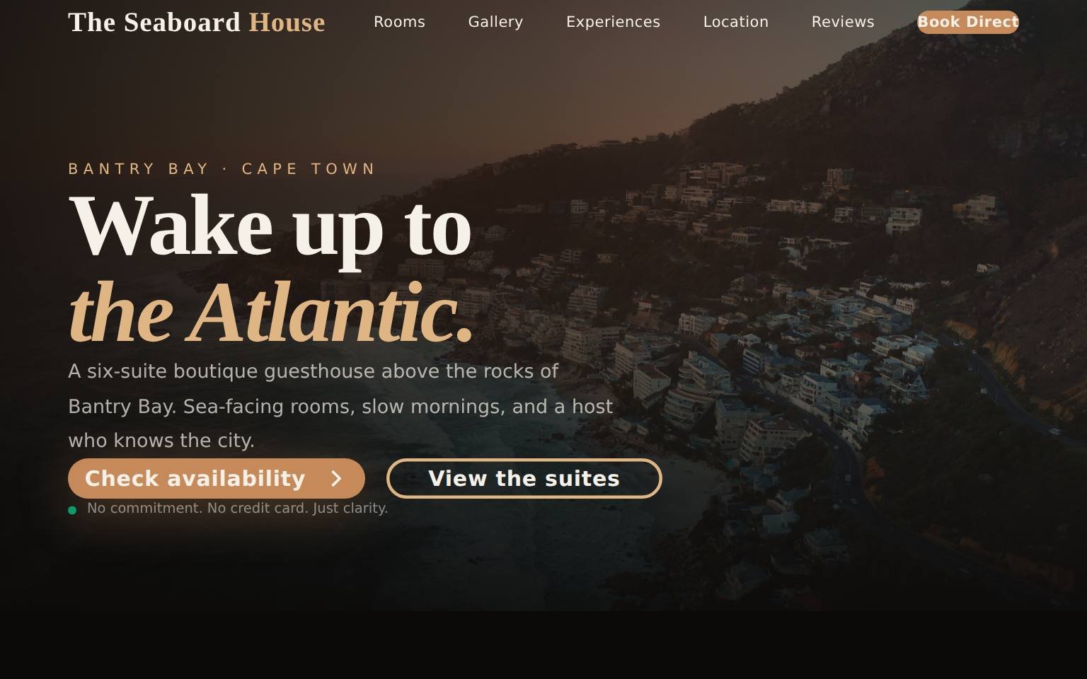 The Seaboard House website &mdash; a boutique guesthouse in Bantry Bay, Cape Town